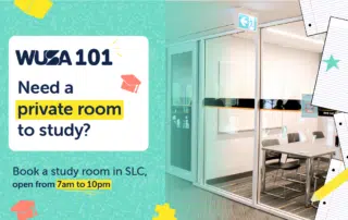 WUSA 101 - Need a private room to study? Book a study room in SLC, open from 7am to 10pm