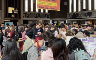 Students engaging with clubs in the SLC Great Hall